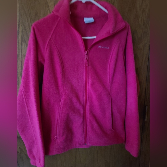 EUC Women's S Columbia Full zip soft fleece jacket bright pink - Picture 4 of 7